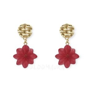 Crimson Grace — Ixora Bloom Earrings