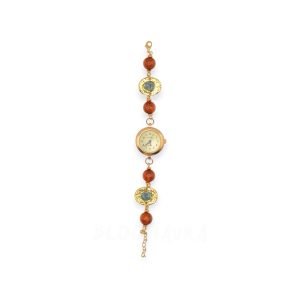 Amber Horizon – Forget-Me-Not & Amber Timepiece Bracelet