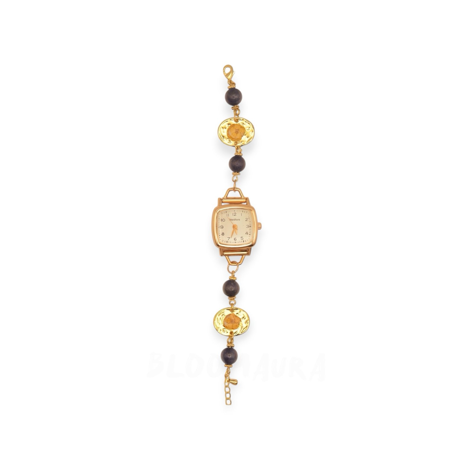 Eternal Bloom – Forget-Me-Not Timepiece Bracelet (Lapis)