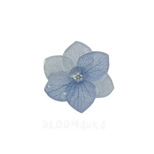 Blue Frost Duo – Real Hydrangea Double Bloom Ring