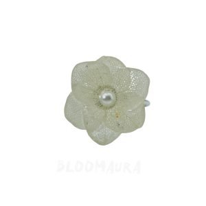 Champagne Petal – Real Hydrangea Double Bloom Ring