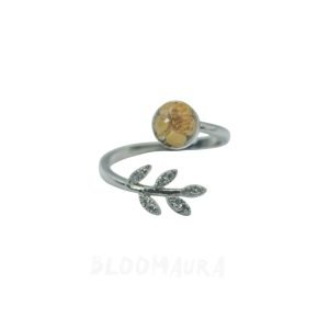 Sunset Petal – Forget-Me-Not Open Ring