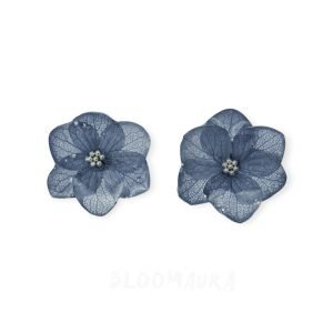 Midnight Bloom – Real Hydrangea Stud Earrings
