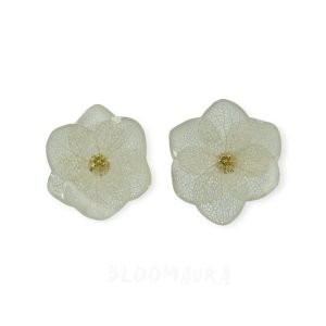 Champagne Glow – Real Hydrangea Stud Earrings
