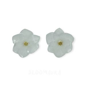 Snow Bloom – Real Hydrangea Stud Earrings
