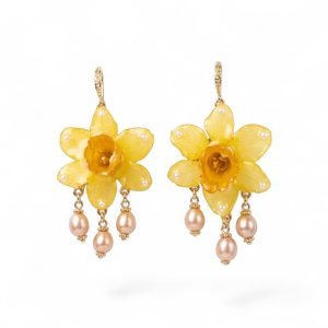 Sunlit Bloom – Yellow Daffodil Earrings