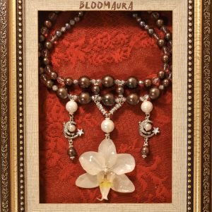 ORCHID AND PEARL VICTORIAN CHOKER NECKLACE
