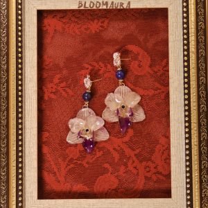 LAPIS LAZULI & STRIPED ORCHID EARRINGS