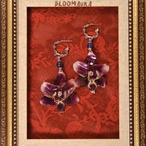 MIDNIGHT ORCHID AND LAPIS SILVER EARRINGS