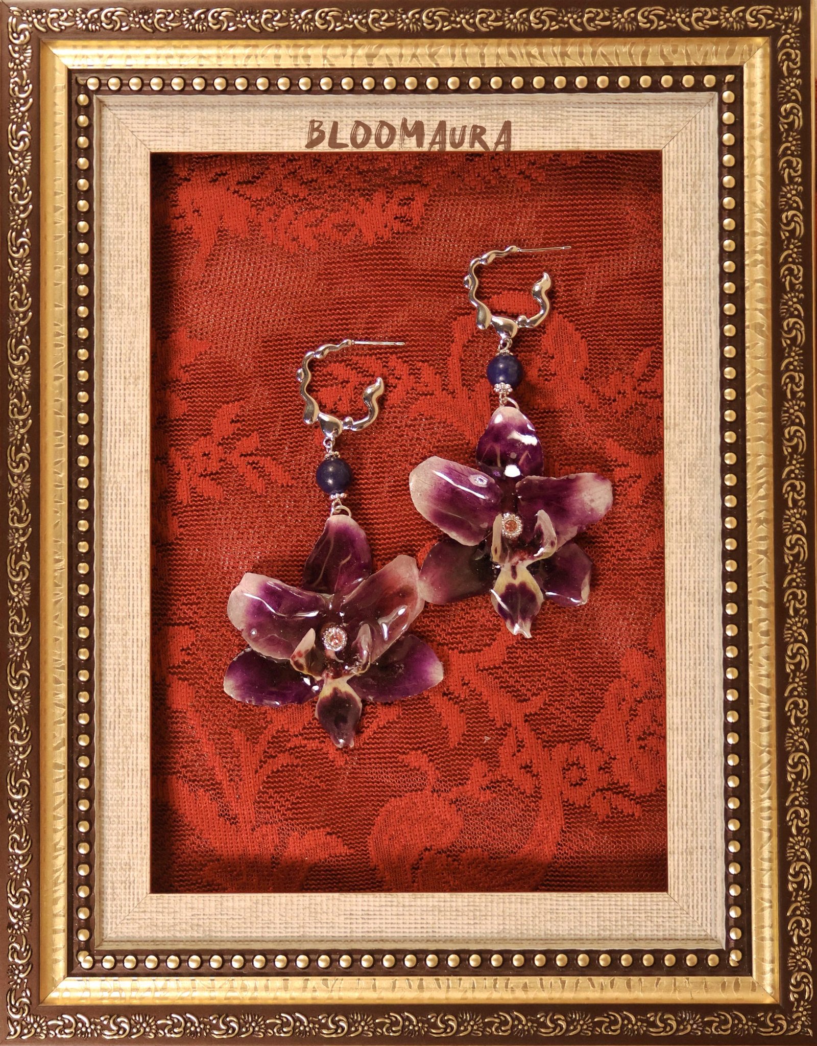 MIDNIGHT ORCHID AND LAPIS SILVER EARRINGS