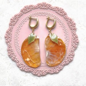 Real Orange Slice Earrings
