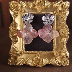 Hydrangea Drop Earrings--Silver