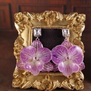 Phalaenopsis Orchid Drop Earrings — Magenta Bloom