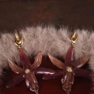 Orchid Drop Earrings — Plum Wine