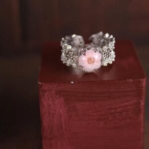 Forget-Me-Not Ring — Silver & Pink, Adjustable