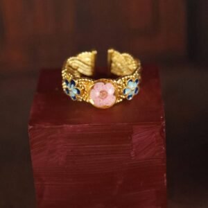 Forget-Me-Not Ring — Gold & Pink, Adjustable