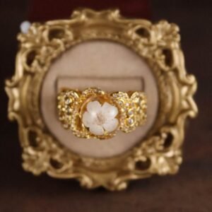 Forget-Me-Not Ring — Gold & White, Adjustable