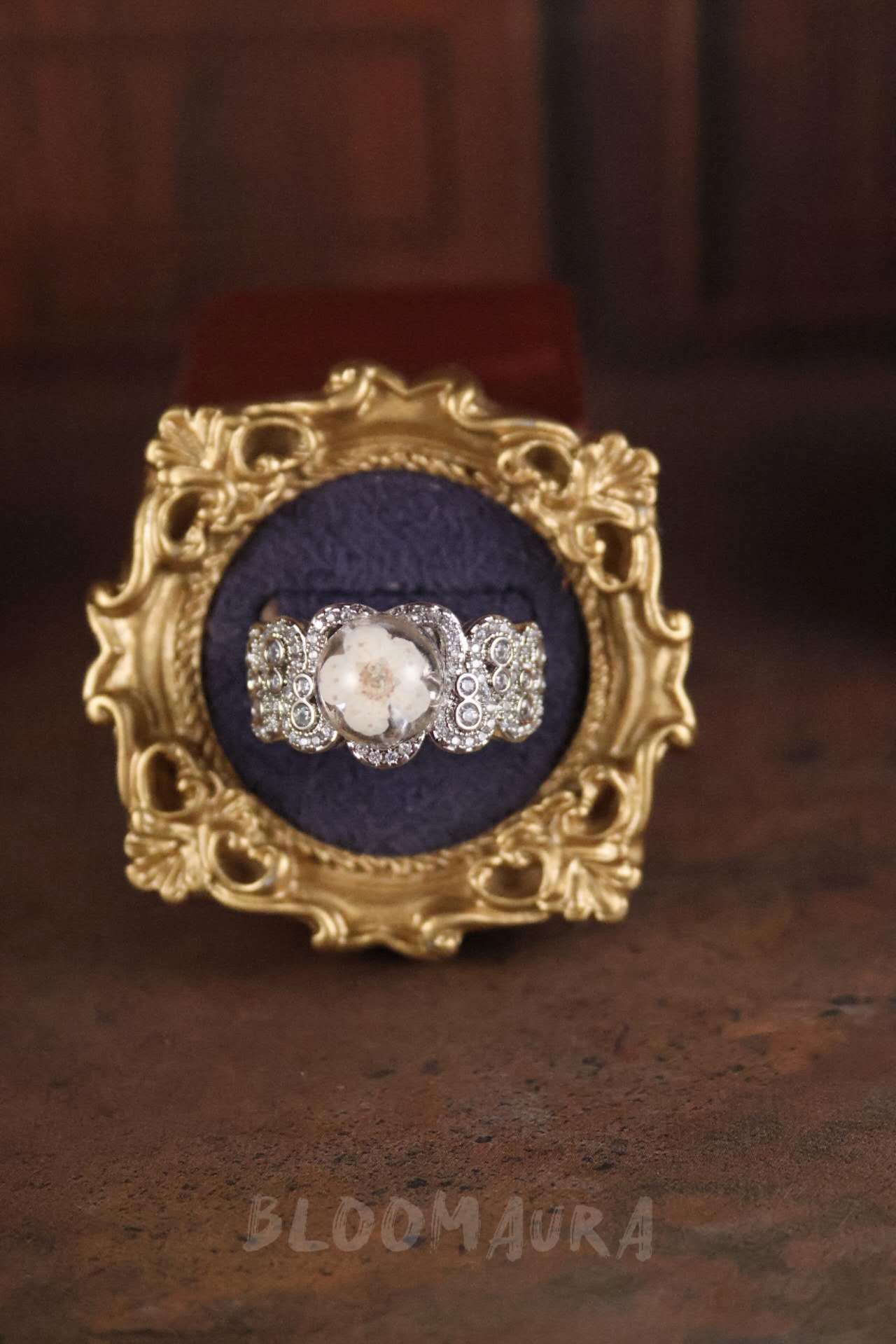 Forget-Me-Not Ring — Silver & White, Adjustable