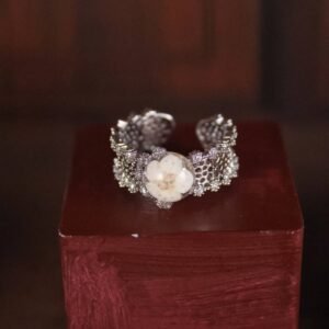 Forget-Me-Not Ring — Silver & White, Adjustable