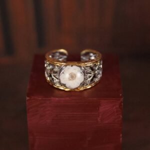 Forget-Me-Not Ring — Two-Tone & White, Adjustable