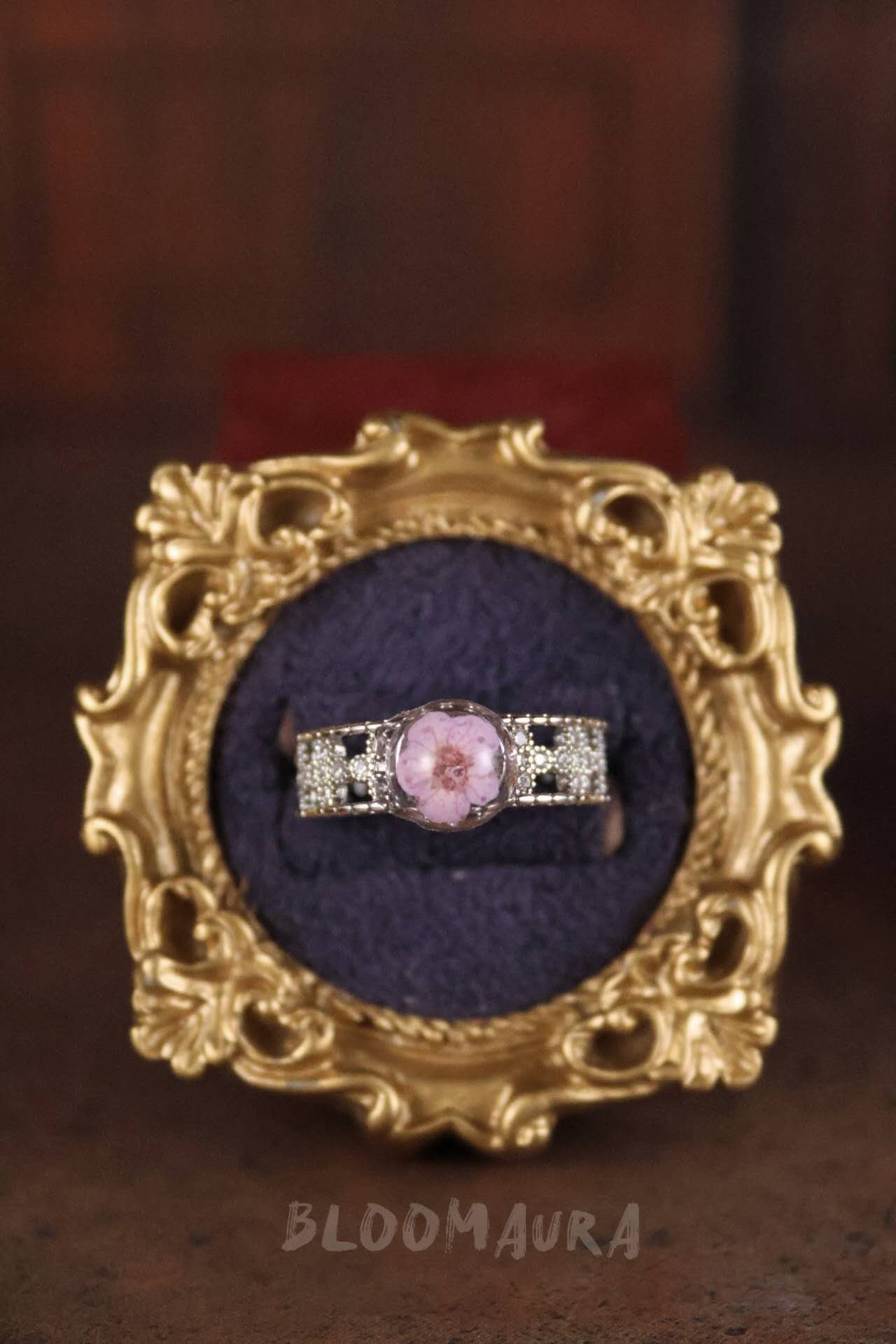 Forget-Me-Not Ring — Silver & Purple, Adjustable