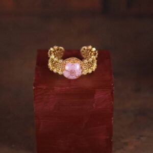 Forget-Me-Not Ring — Gold & Pink, Adjustable