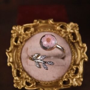 Forget-Me-Not Ring — Silver & Pink, Adjustable