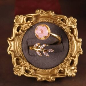 Forget-Me-Not Ring — Gold & Pink, Adjustable