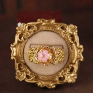 Forget-Me-Not Ring — Gold & Pink, Adjustable
