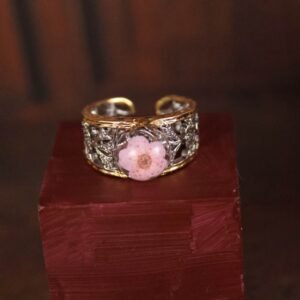 Forget-Me-Not Ring — Two-Tone & Pink, Adjustable