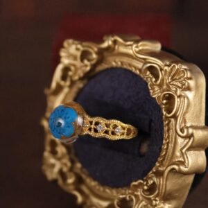 Forget-Me-Not Ring — Gold & Blue, Adjustable