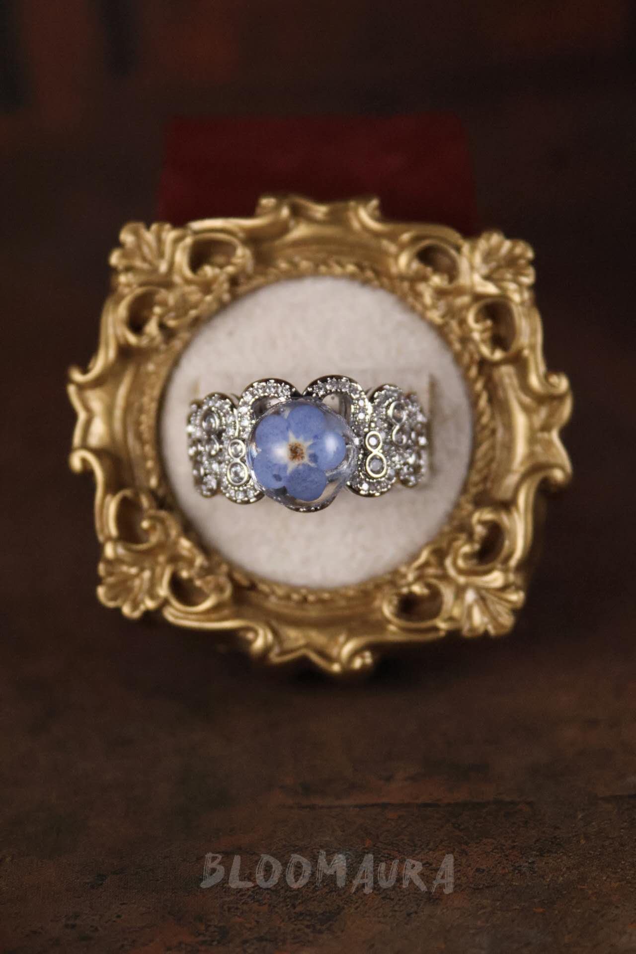 Forget-Me-Not Ring — Silver & Blue, Adjustable