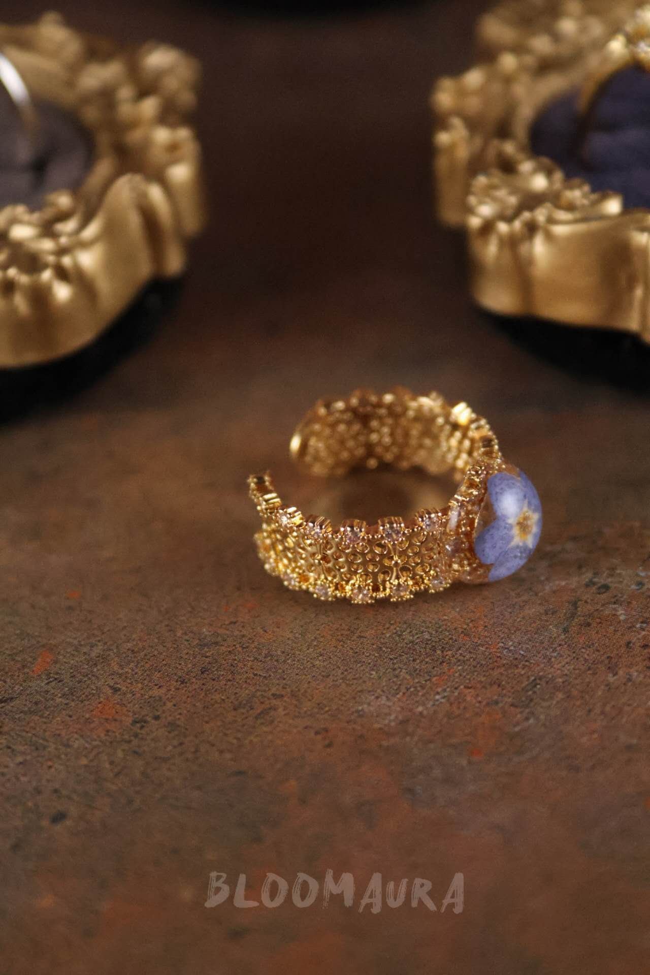 Forget-Me-Not Ring — Gold, Adjustable - Image 2