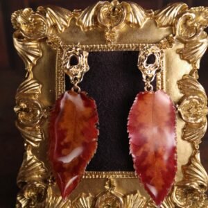 Autumn Leaf Drop Earrings — Fiery Marble