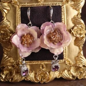 Anemone Drop Earrings — Blush Pink